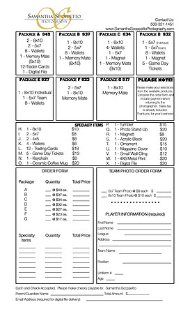 Sports Order Form 2022